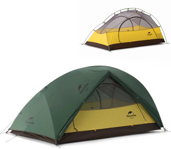 Naturehike Star River 2 – 2 persoons lichtgewicht tent – Waterdichte kampeertent – 210T 3000MM 4-seizoenen – Inclusief grondzeil – Outdoor koepeltent – Groen — afbeelding 5