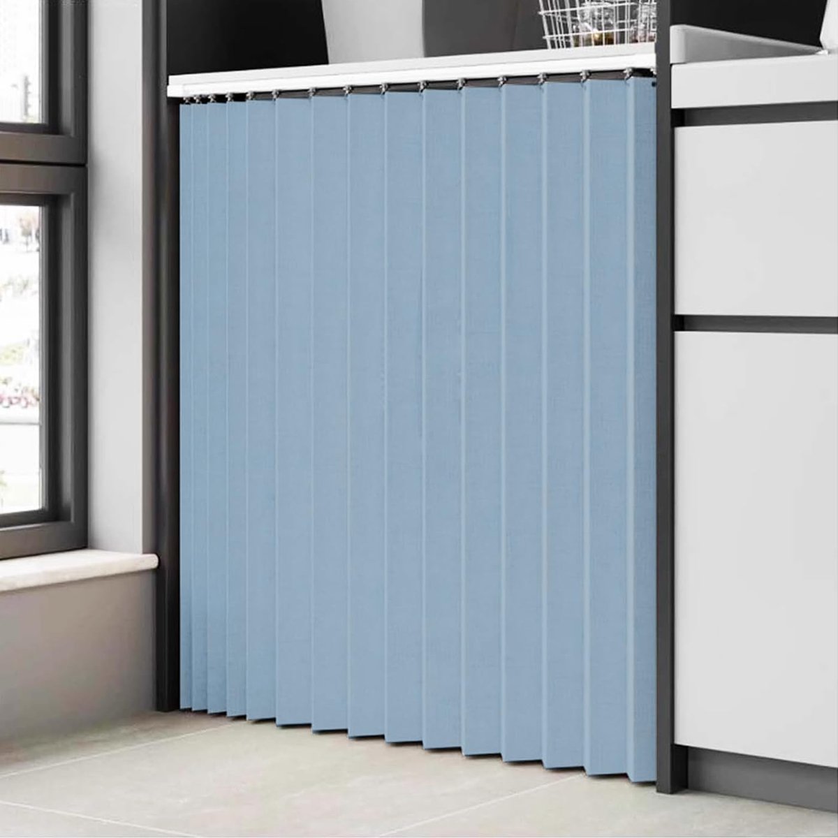 Schuifgordijn Kast - Deurpaneel Gordijn - Privacy en Decoratie - Waterbestendig Linnen - 135cm x 90cm - Hemelsblauw