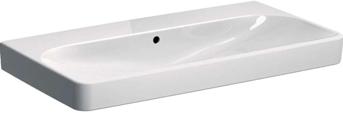 Vierkante Wastafel - Badkamermeubel - Dagelijks Gebruik - Met Overloop - 90 x 48 cm - Wit