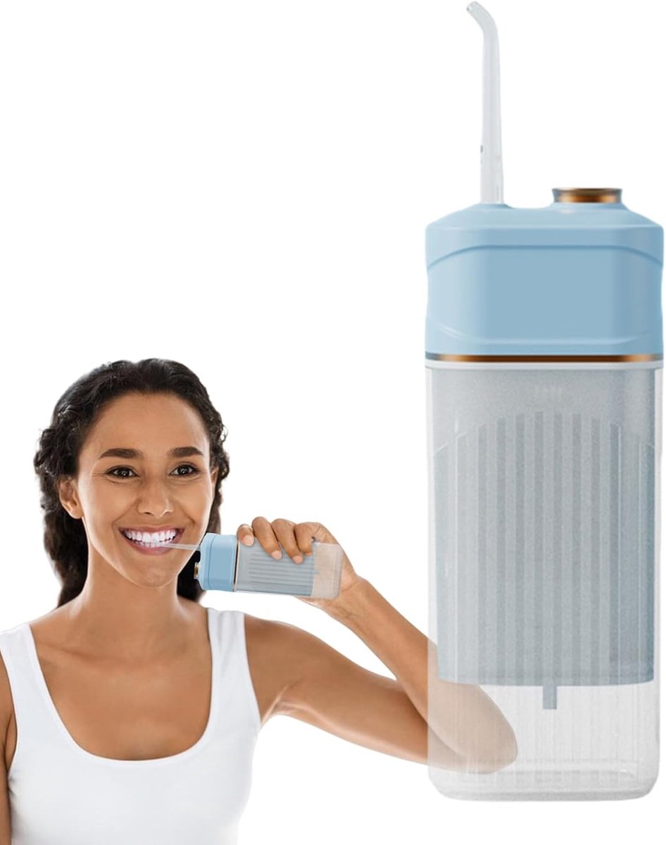 Waterflosser - Monddouche Irrigator - Dagelijkse Mondverzorging - Oplaadbaar Waterdicht - 20cl Tank - Wit Blauw