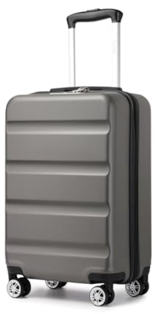 Lichtgewicht Koffer - Handbagage Trolley - Reizen Zonder Zorgen - Stevige Harde Schaal - 55x35x22cm - Grijs