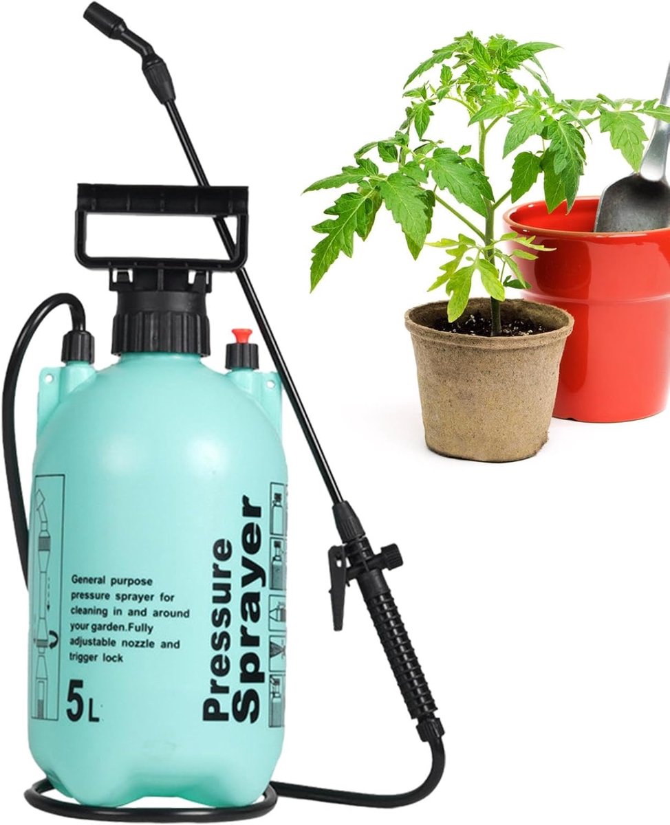 Draagbare Tuinsproeier - Druksproeier Handmatig - Planten Water Geven - Schouderriem Comfort - 5 Liter Capaciteit - Cyaan Blauw