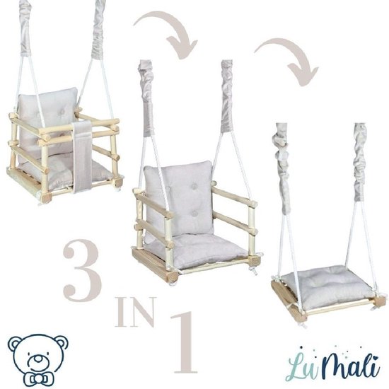Metalen Baby Schommel met zitje Antraciet/créme (AXI) kopen