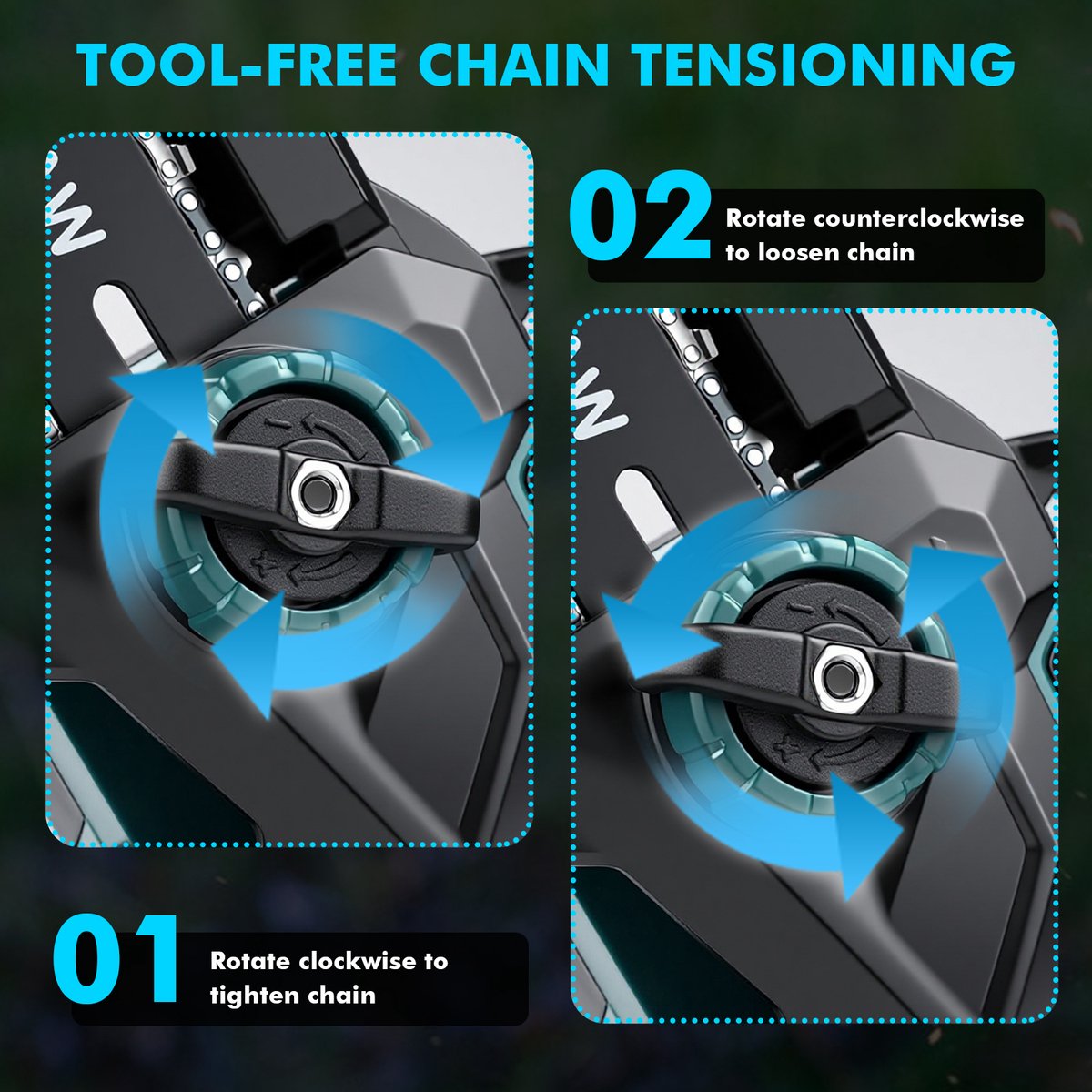 Mini Kettingzaag - 8 inch Kettingzaag voor Makita 18V accu - Batterij niet inbegrepen - Snoeizaag - Takkenzaag - Handzaag - automatische olieer - Automatische Kettingsmering - Brushless - Inclusief Opbergkoffer – foto 8