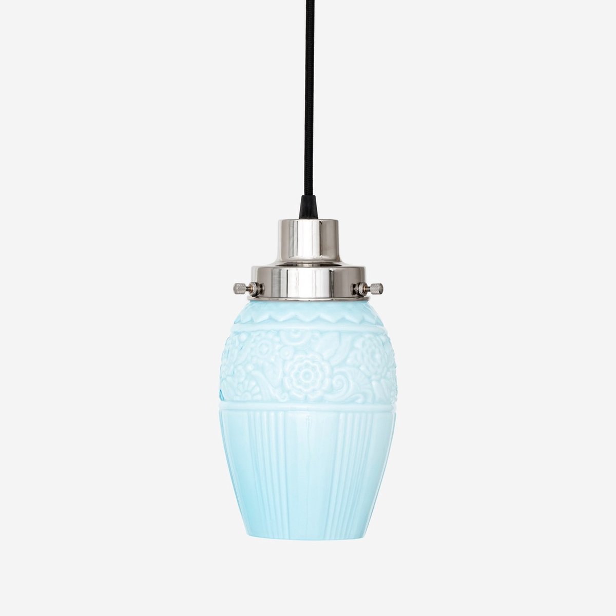 Coloured by Art Hanglamp aan snoer Flower Yard Misty 20's Nikkel - Art Deco Trade Zachtblauw