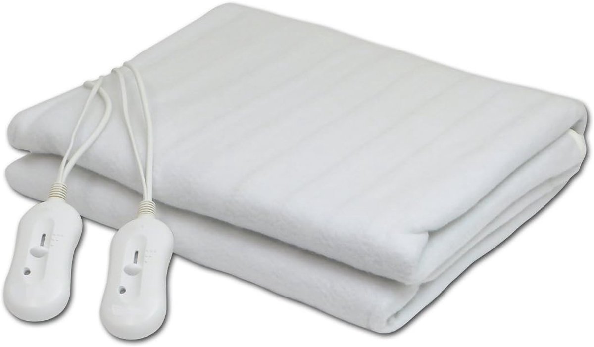 Elektrische Deken - Verwarmingsdeken - Warm Slapen - Dubbele Bediening - 160 x 140 cm - Wit