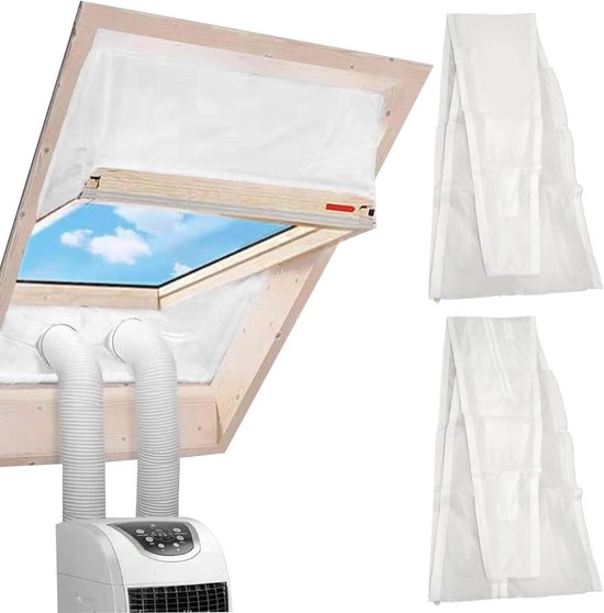 Raamafdichtingskit 300 cm voor mobiele airco en droger, waterdicht, winddicht, zonder boren, draaikiep- en dakkapelramen