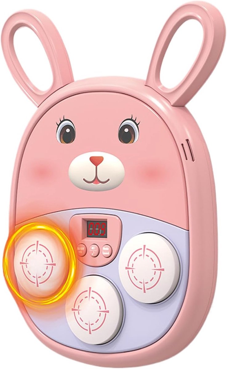 Muziek Boksmachine - Stansbord Speelgoed - Interactieve Training - Met LED Verlichting - 38.5 x 27 cm - Roze