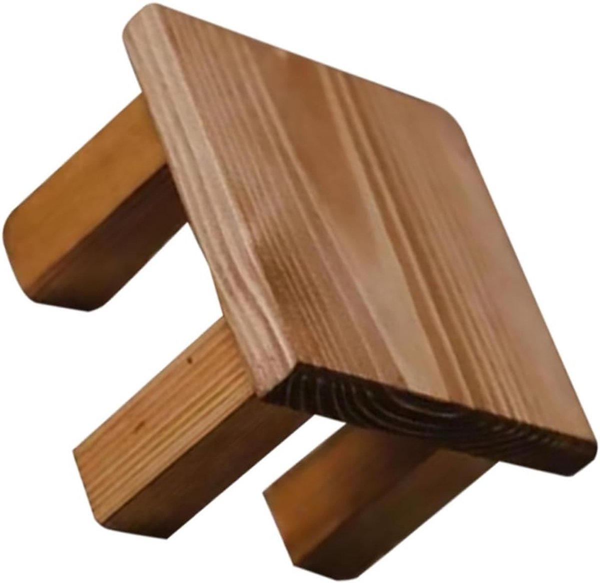 Houten Miniatuur Bankje - Decoratief Krukje - Fotografie Requisiet - Natuurlijke Afwerking - 14x14x10 cm - Kaki