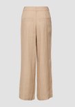 Beige linnen broek met wijde pijpen en twee achterzakken.