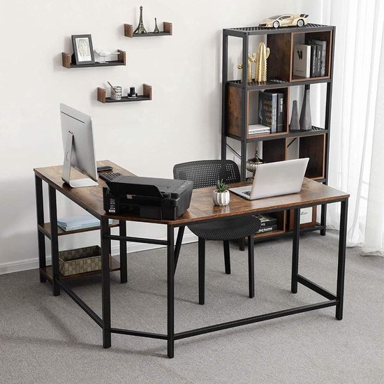 IN.HOMEXL Industriële hoek bureau - diverse kleuren, MDF