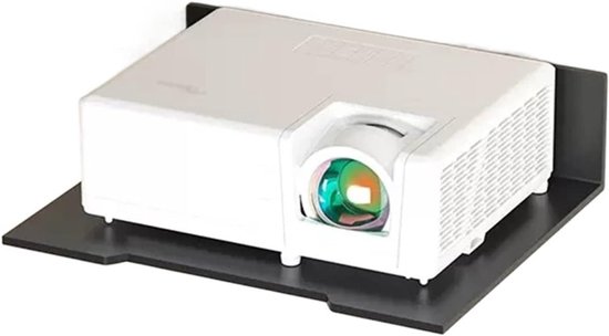 Projector muurbeugel zonder boren | stevige metalen beugel | ruimtebesparend zwart model M | projector plank