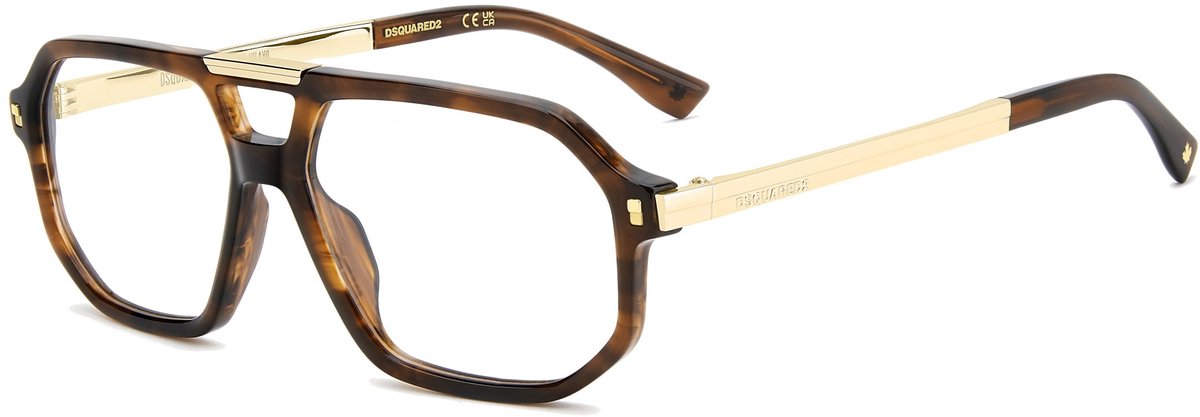 Dsquared2 D2 0195 Brown horn 57/15/145 MAN Brilmonturen