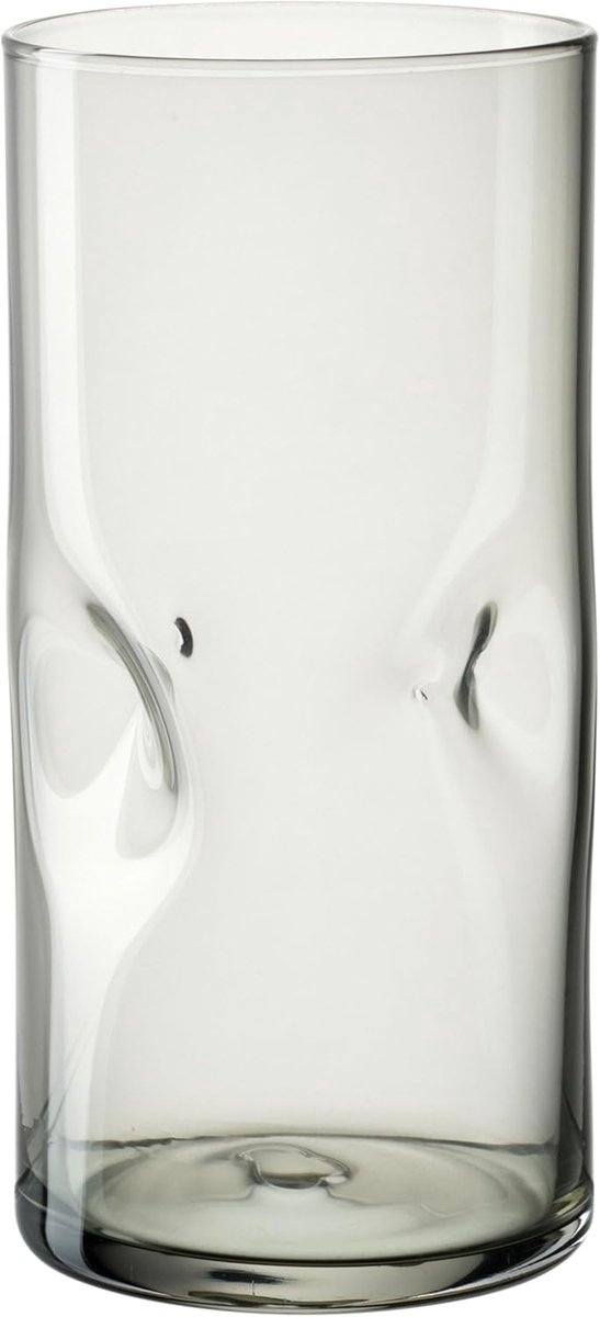 Longdrinkglazen - Beker Glas - Dranken Serveren - Handgemaakt Uniek - 330 ml - Grijs
