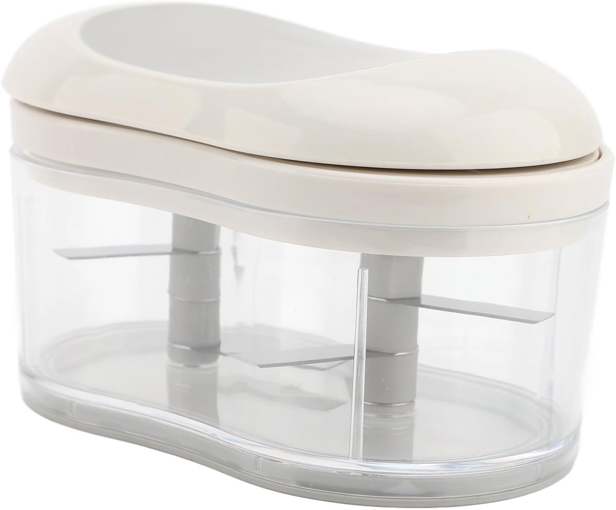 Knoflookhakselaar - Keuken Gadget - Snel Ingrediënten - Eén Hand Bediening - 13 x 9 cm - Zwart