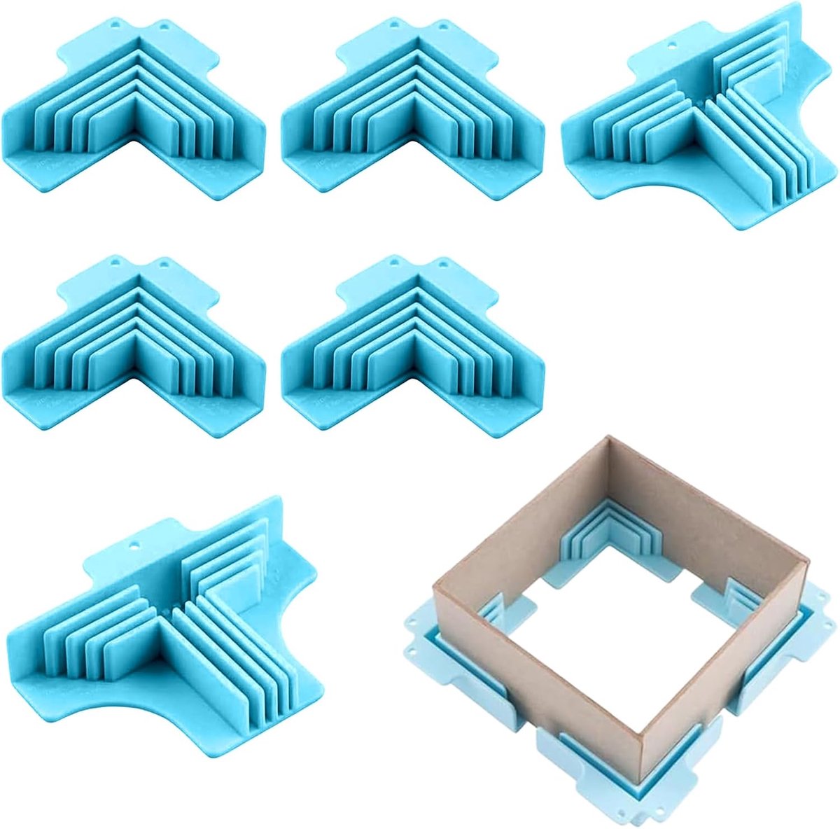 Hoekgeleider Gereedschap - Positie Hulpmiddel - Precisie Knutselen - Gegradeerde Sleuven - 6 Stuks - Blauw