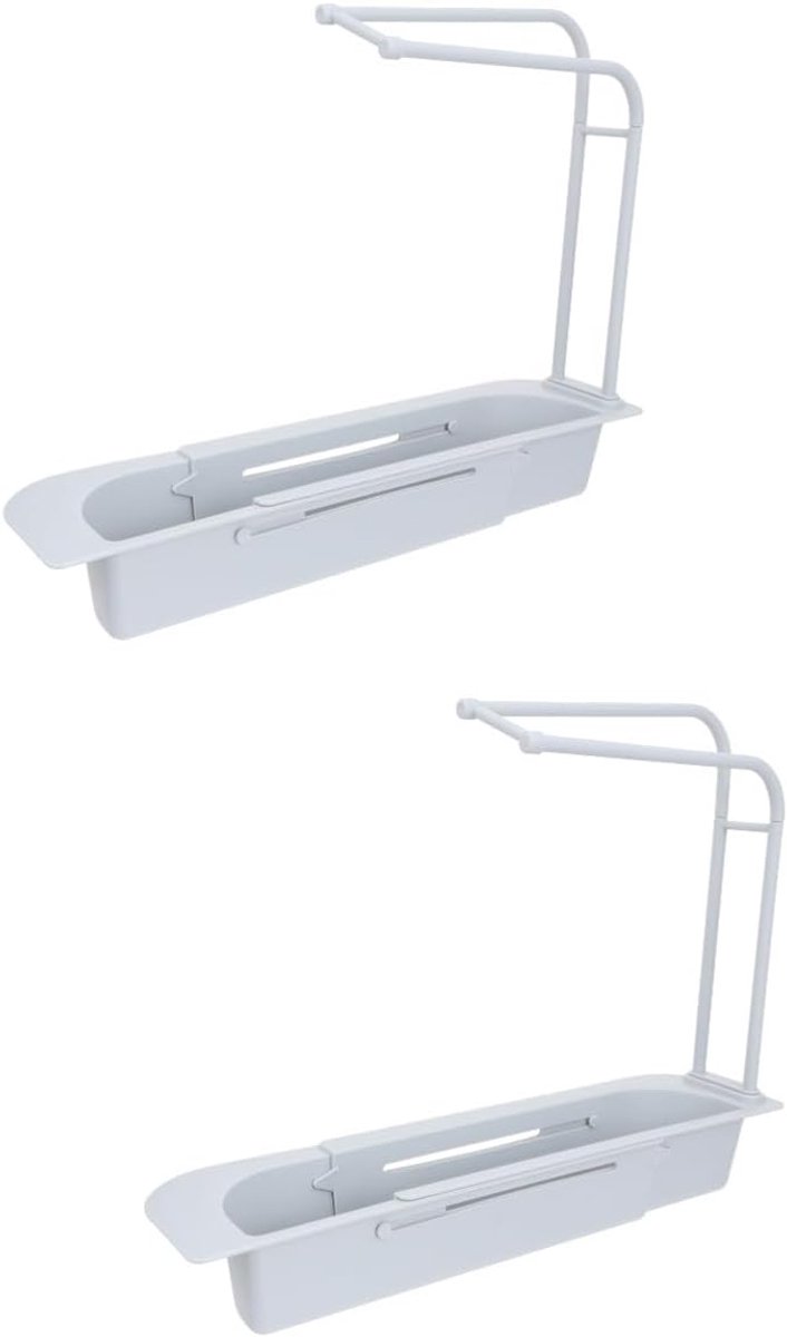 Afvoer Organizer - Keukenrek - Spoelbak Opbergen - Uittrekbaar Frame - 36x10x18 cm - Grijs