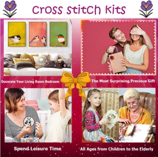 Kruissteek Kits - Borduurpakketten - Muurdecoratie - Voorbedrukte Doek - 40x50 cm - Boeddha Portret — afbeelding 3