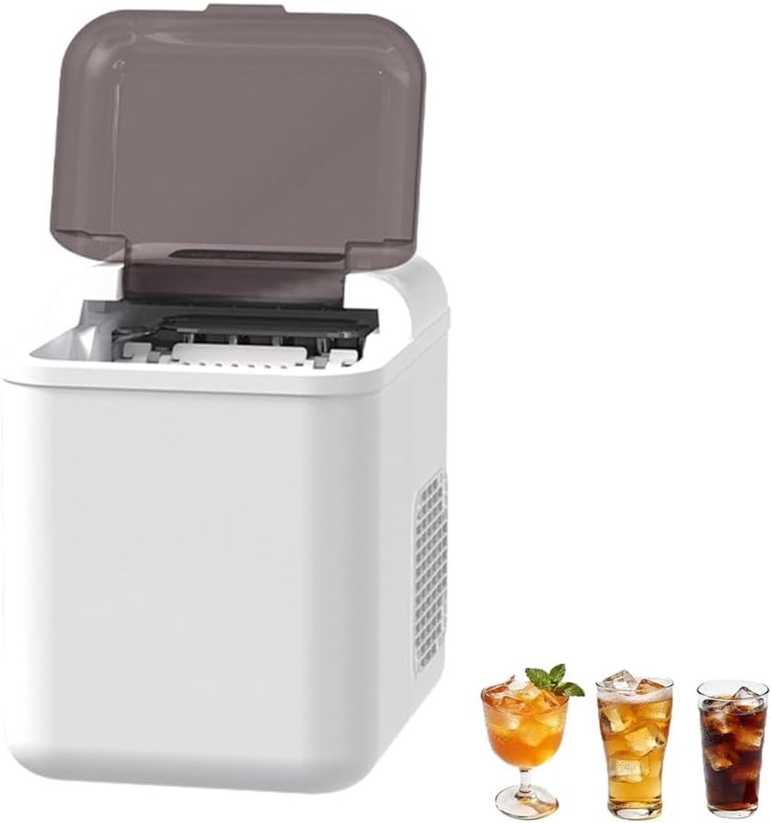 Draagbare Ijsmachine Compacte Ijsmaker Snelle IJsblokjes Keuze 2 Maten 15 Kg Per Dag