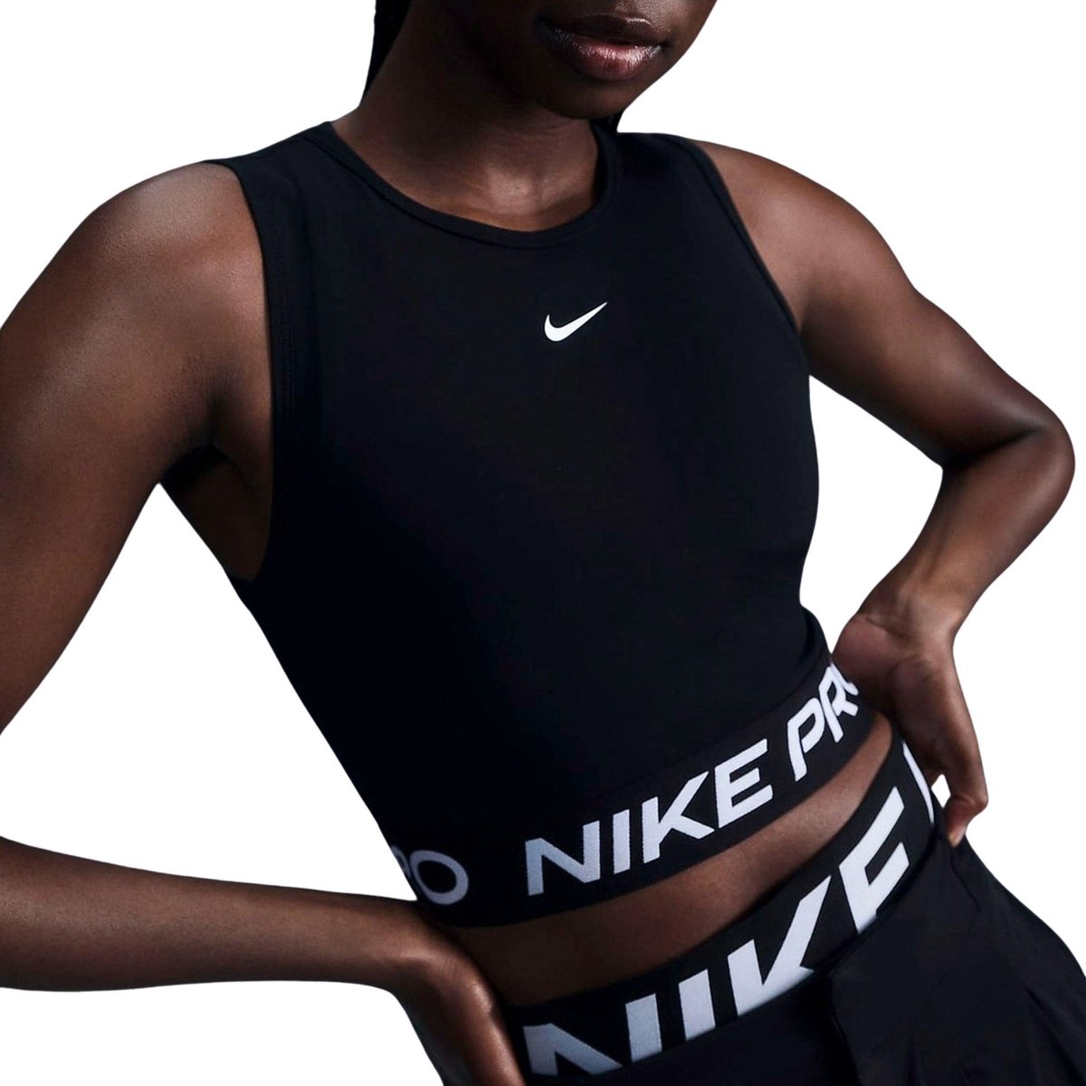 Nike Pro Dri-FIT 365 Cropped Tanktop Dames Zwart