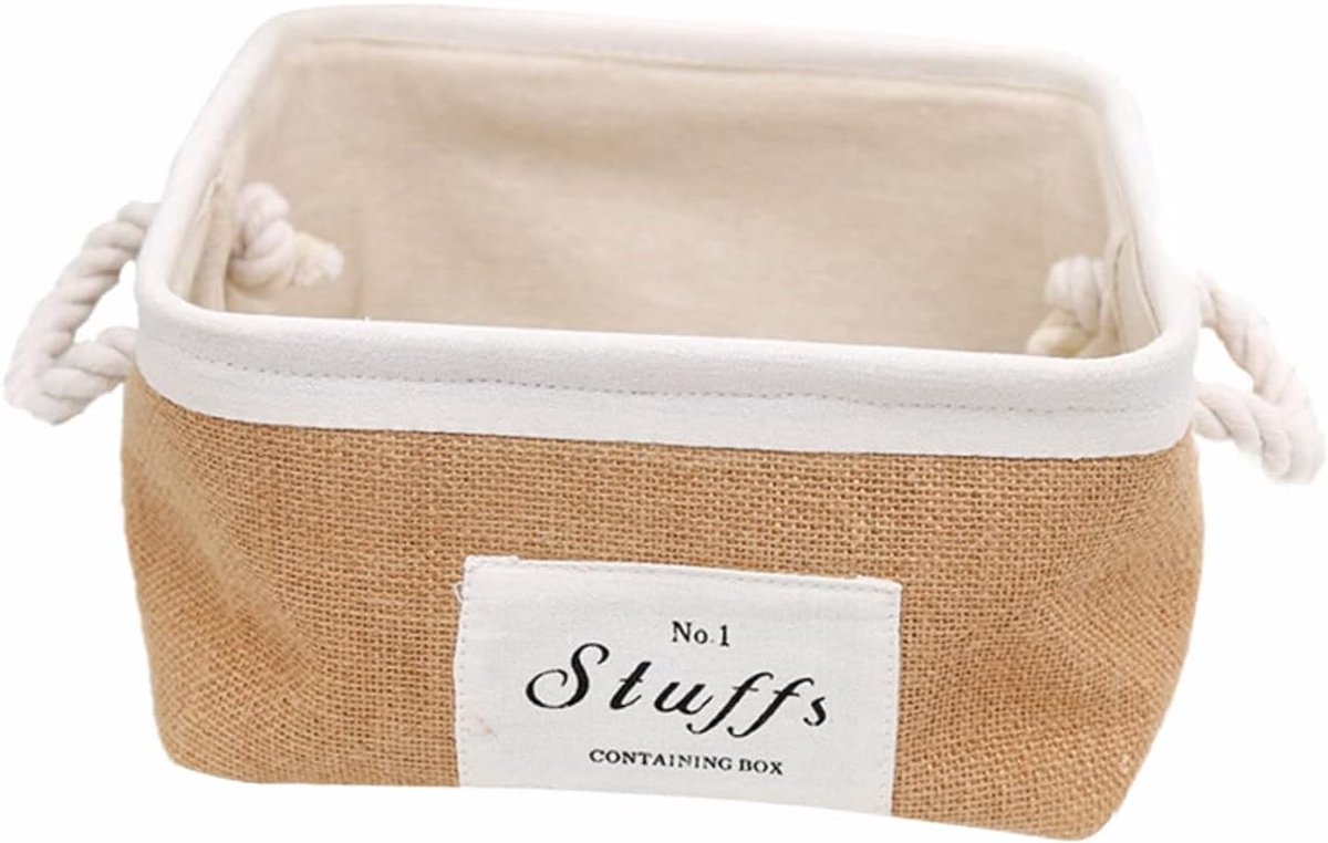 Opbergmand - Geweven mand - Brood serveren - Handgeweven - 28x28cm - Khaki