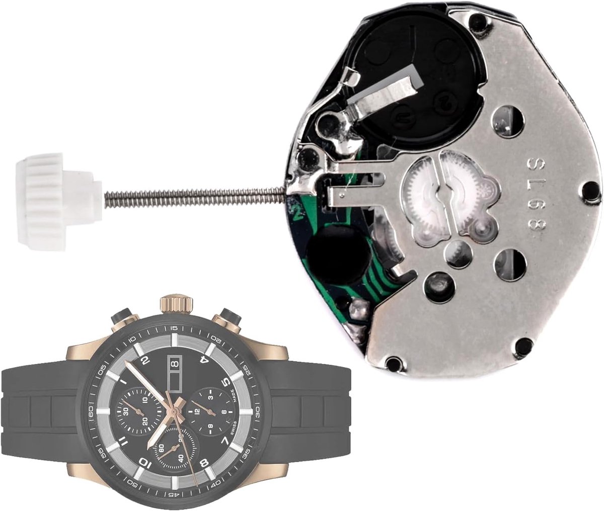 Horloge Uurwerk - Reserveonderdeel Mechanisme - Horloge Reparatie - Standaard Tijdmeting - 15.3 x 17.8 mm - Zwart