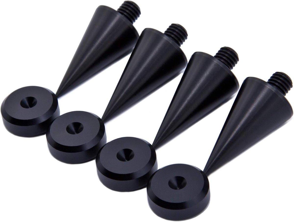 Luidspreker Spikes - Speaker Pads - Hifi Geluid - Zwart Geanodiseerd Aluminium - M8 20mm - Zwart