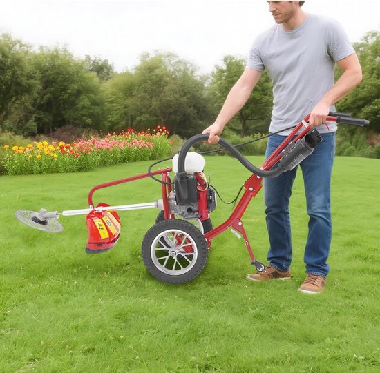 Tuinfrees Benzine - Motorhak Cultivator - Bodem Bewerken Tuin - 63cc 4-Takt Motor - 10cm Werkbreedte - Rood Zwart van Merkloos	 — afbeelding 5