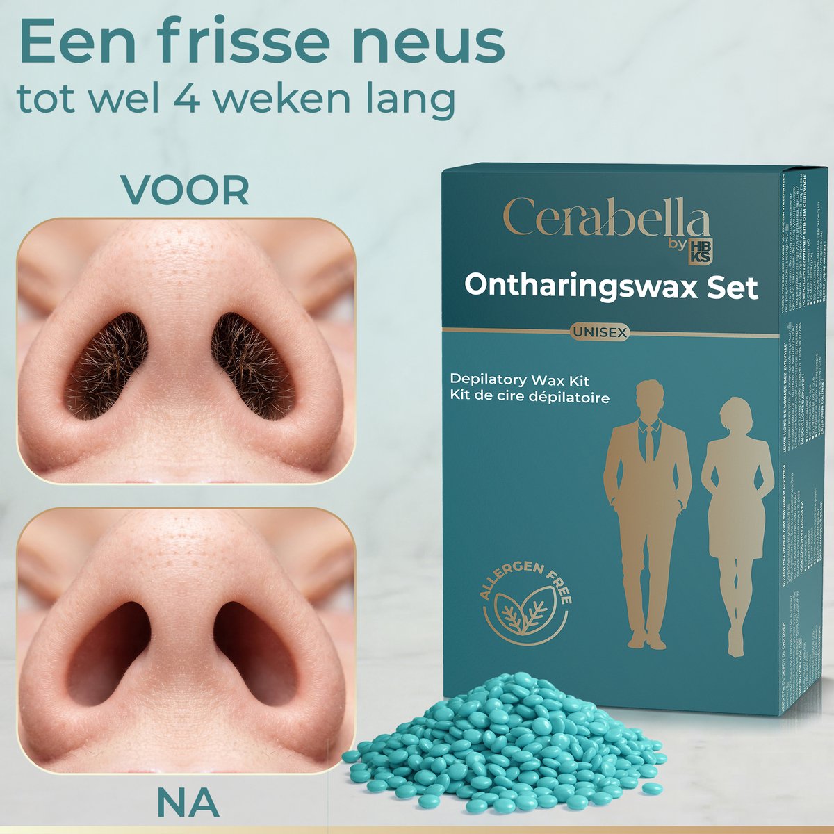 Neuswax - Allergeenvrij - Tot 10 Behandelingen - Cerabella® Ontharings Neus Wax Set - Neusontharing - Neushaartjes Verwijderen - Neushaar Waxen - Nose Wax Kit - Wax Parels - 100gr Wax Beans — cadeau in Cadeau-ideeën - foto 3