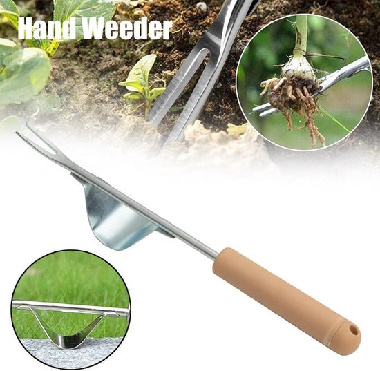 Handwiedergereedschap - Grasverwijderaar - Tuinonderhoud - Roestvrijstalen Ontwerp - 32 cm Lengte - Zilver van Merkloos	 — afbeelding 4