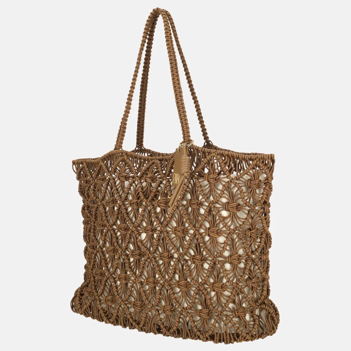 Laurent David Babette shopper gehaakt brown