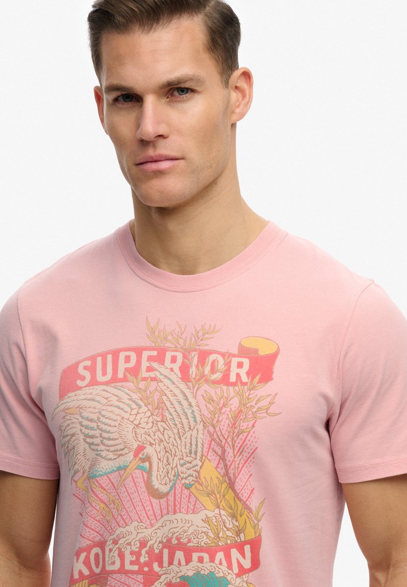 Superdry Tokio Relaxed T-shirt Roze