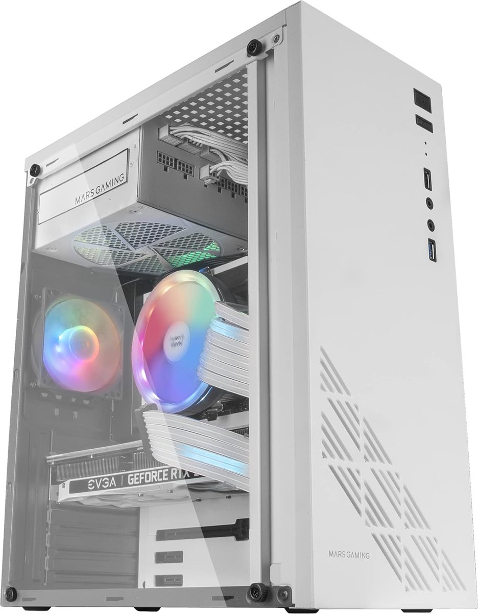 ATX Gaming PC Behuizing Wit met FRGB Ventilator en Optimale Koeling