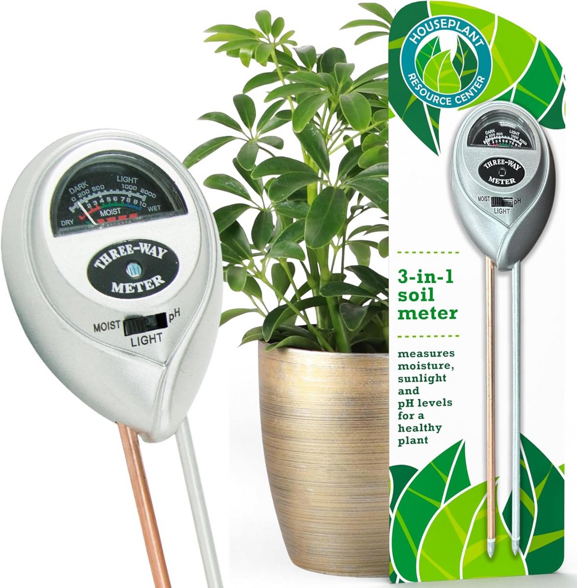 3-in-1 Bodemmeter voor Binnenplanten: pH, Vocht en Licht Meten