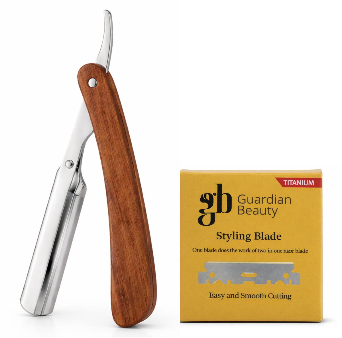 Guardian Beauty Scheermes - Roestvrij Staal - Shavette - Met 100 stuks GB Titanium Halve Mesjes