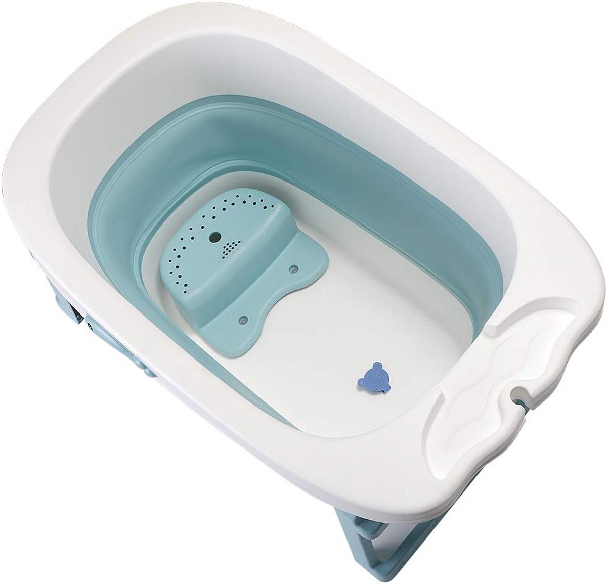 Groot Opvouwbaar Babybad met Douchezitje - XXL Antislip Kinderbad met Afvoerstop
