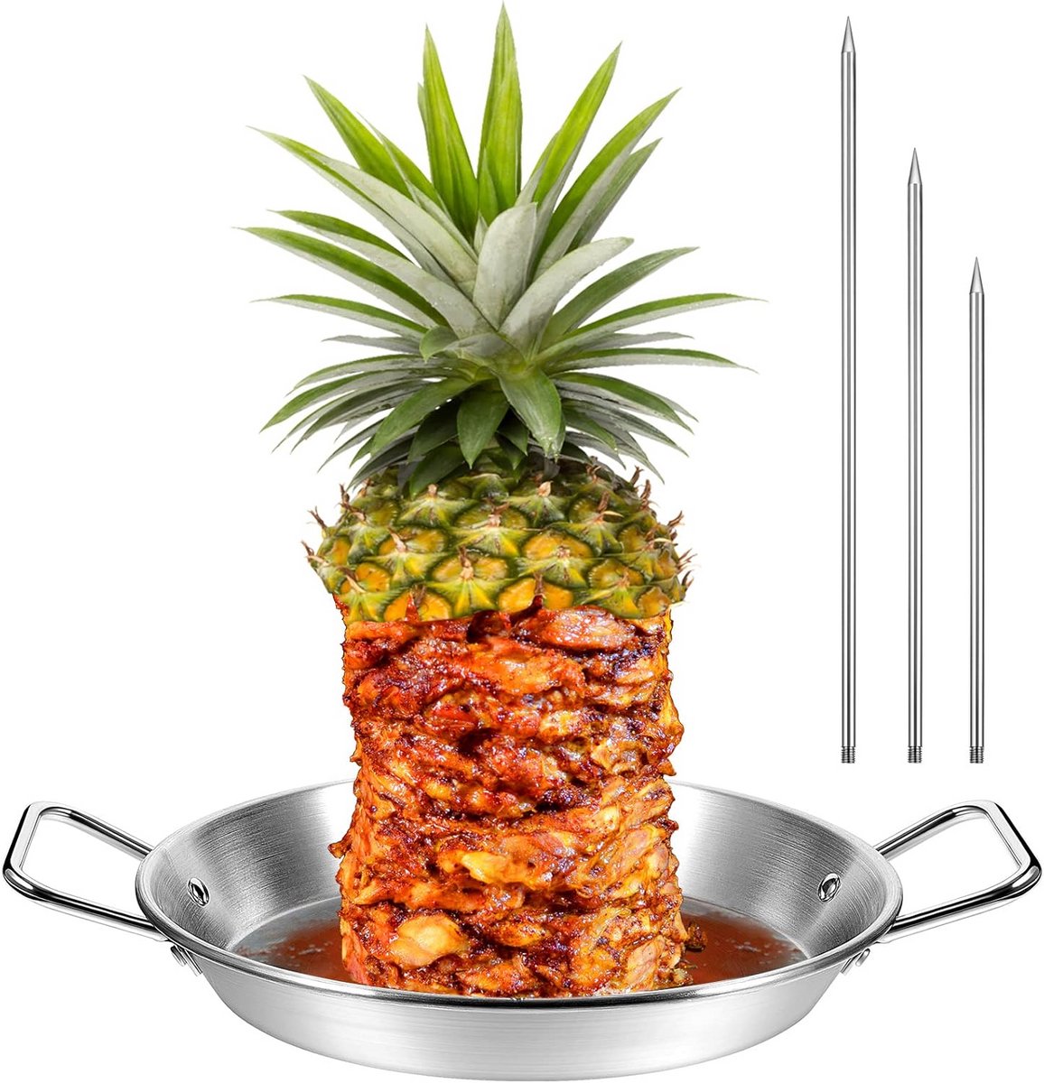 Vertical RVS Spies voor Grill en Oven - Ideaal voor Al Pastor, Shoarma en Kebab
