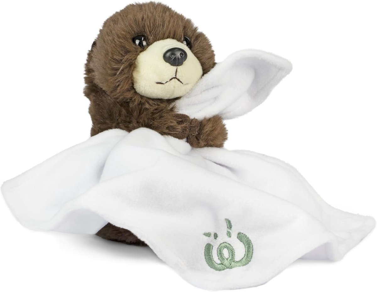 Knuffel babyotter - Pluche dier - Baby cadeau - Inclusief deken - 340 gram - Zwart