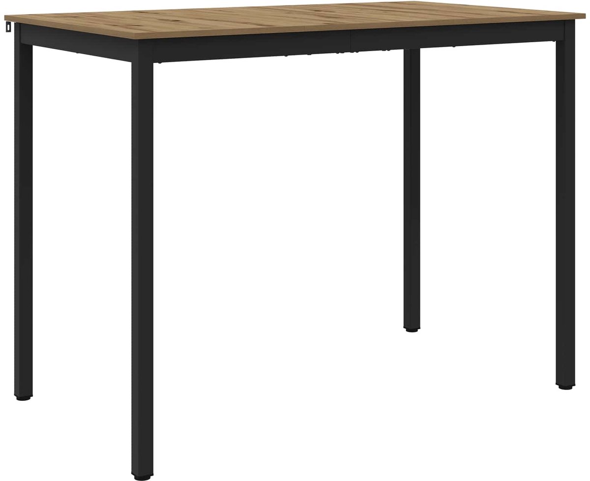 vidaXL Staande - Bartafel - Bewerkt - hout - Rechthoekig artisanaal eikenkleurig