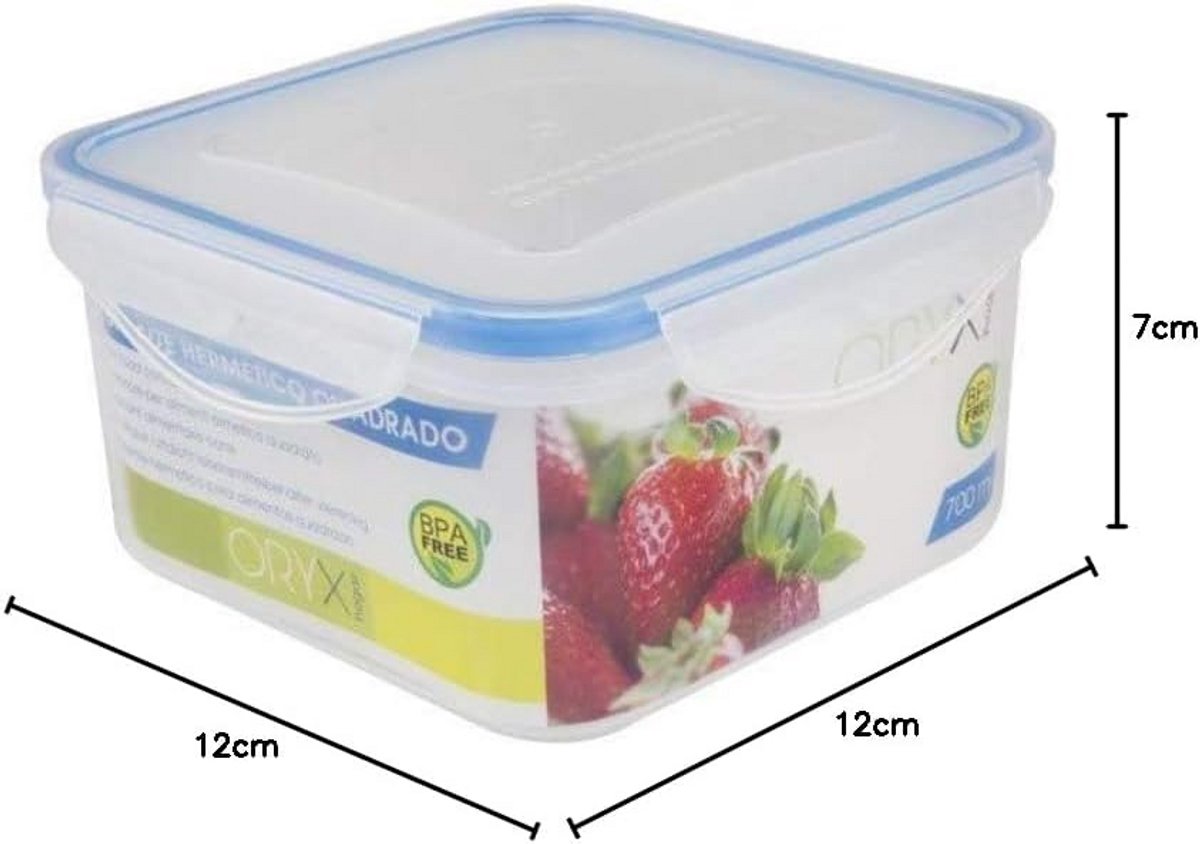 Vierkante Opbergbox Transparant 400 ml - Compacte Voorraadbak 11x11x6 cm