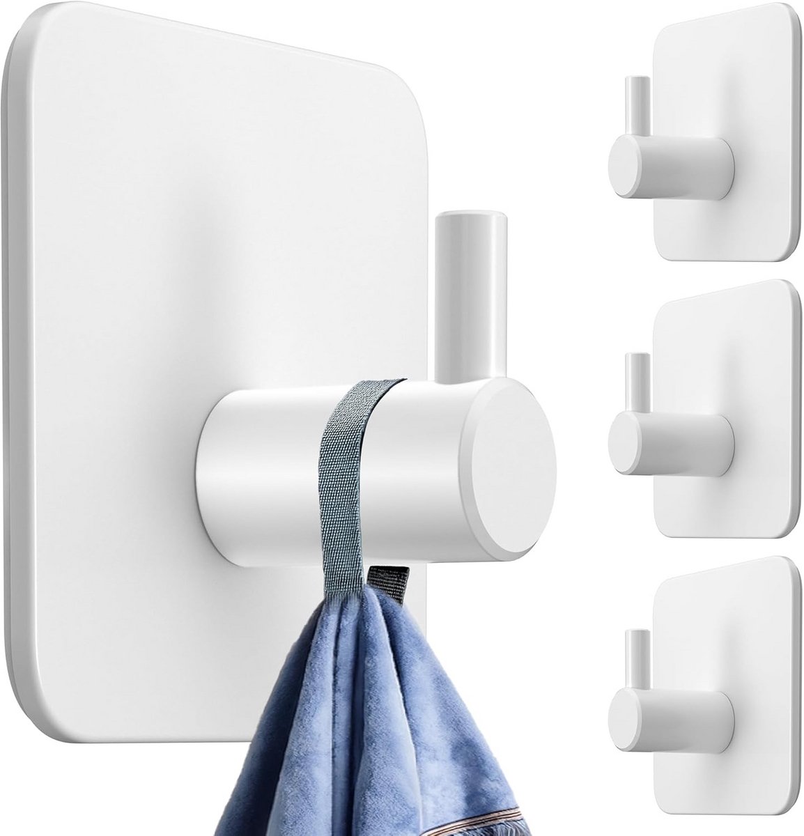 Set van 4 Zelfklevende RVS Haken voor Handdoeken en Badkamer