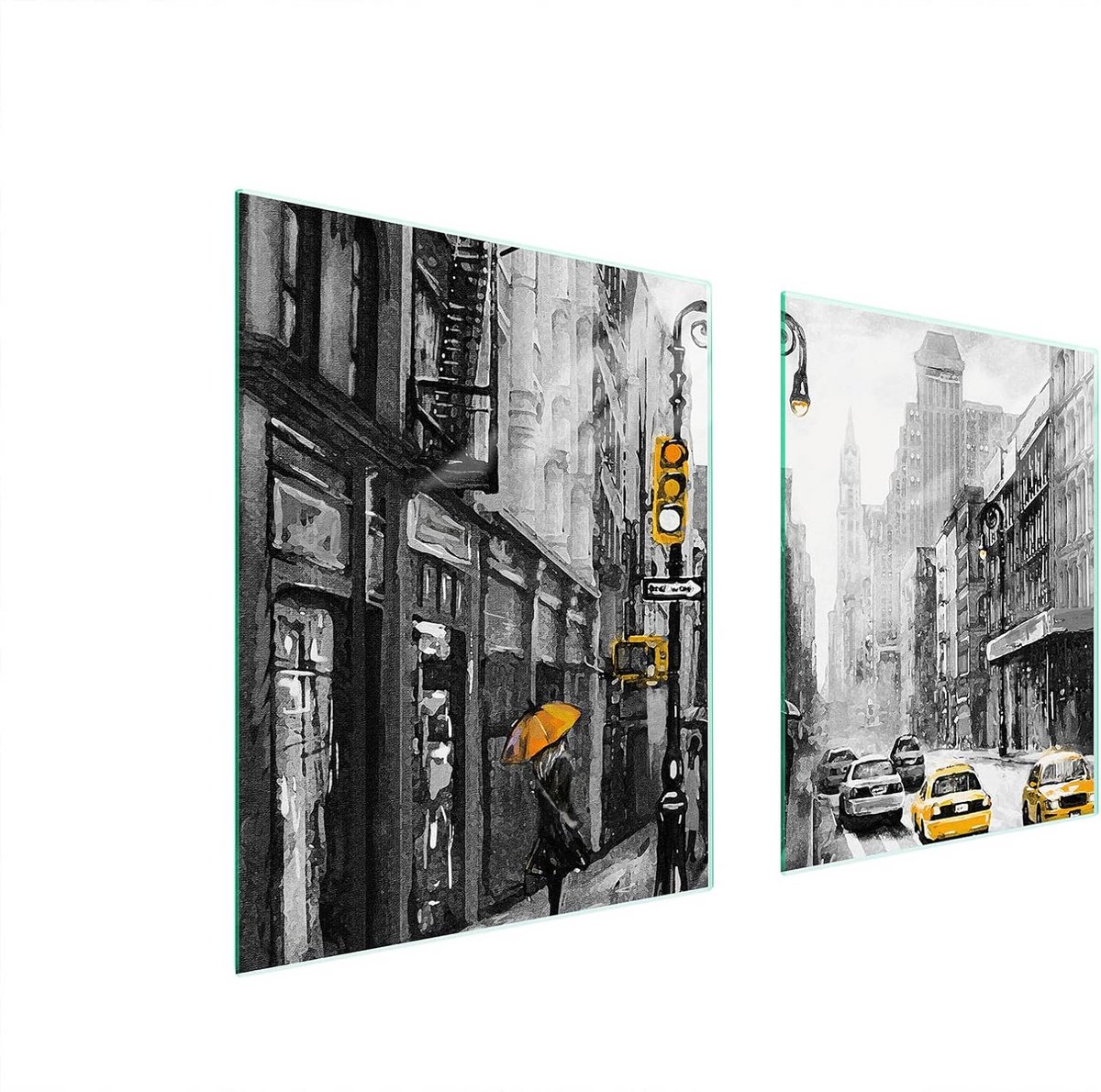 Tweedelige Glazen Afdekplaat voor Kookplaat en Spatscherm 85x52 cm