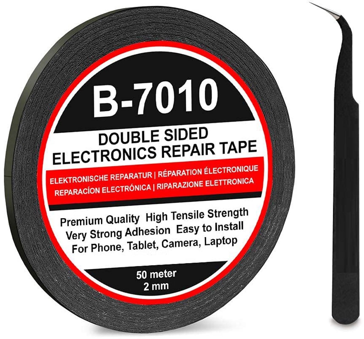 Dubbelzijdig Tweecomponenten Tape Zwart voor Mobiele Telefoon en Tablet Reparatie