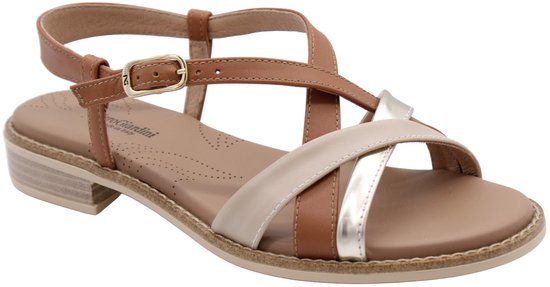 Nero Giardini - E615890D - Platte sandalenDames Sandalen - Kleur: Wit/beige - Maat: 40