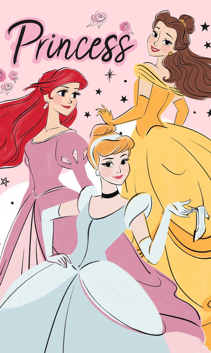 Disney Prinses Elegante handdoek met gezichtsdoek, handdoek 30x50cm