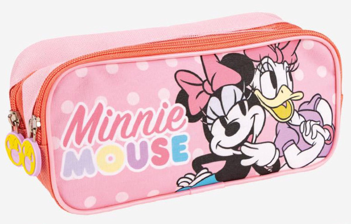 Pennenetui met 2 vakken Minnie Mouse Roze 22,5 x 8 x 10 cm