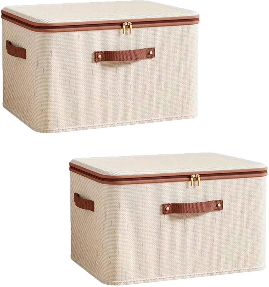 Stoffen opbergboxen 2 stuks - Inklapbare grote capaciteit opbergmand - Ademende stof organizer - Praktische opbergoplossing voor slaapkamer, woonkamer en studentenkamer - S,30x20x14cm