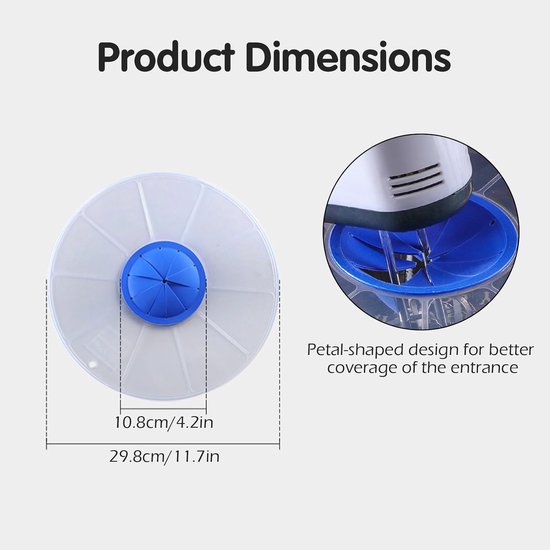 1 stuk - Spatdeksel voor blender - Siliconen materiaal - Spatdeksel voor mengkom - Spatbeschermer voor in de keuken - 30,48 cm - Geschikt voor de meeste handmixers en staafmixers - Blauw van Merkloos — afbeelding 2
