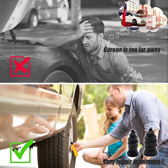Uitgebreide Bandenreparatieset 40-delig voor Auto, Motor, Scooter en 4x4 - Tubeless Bandenplakset van Merkloos — afbeelding 3