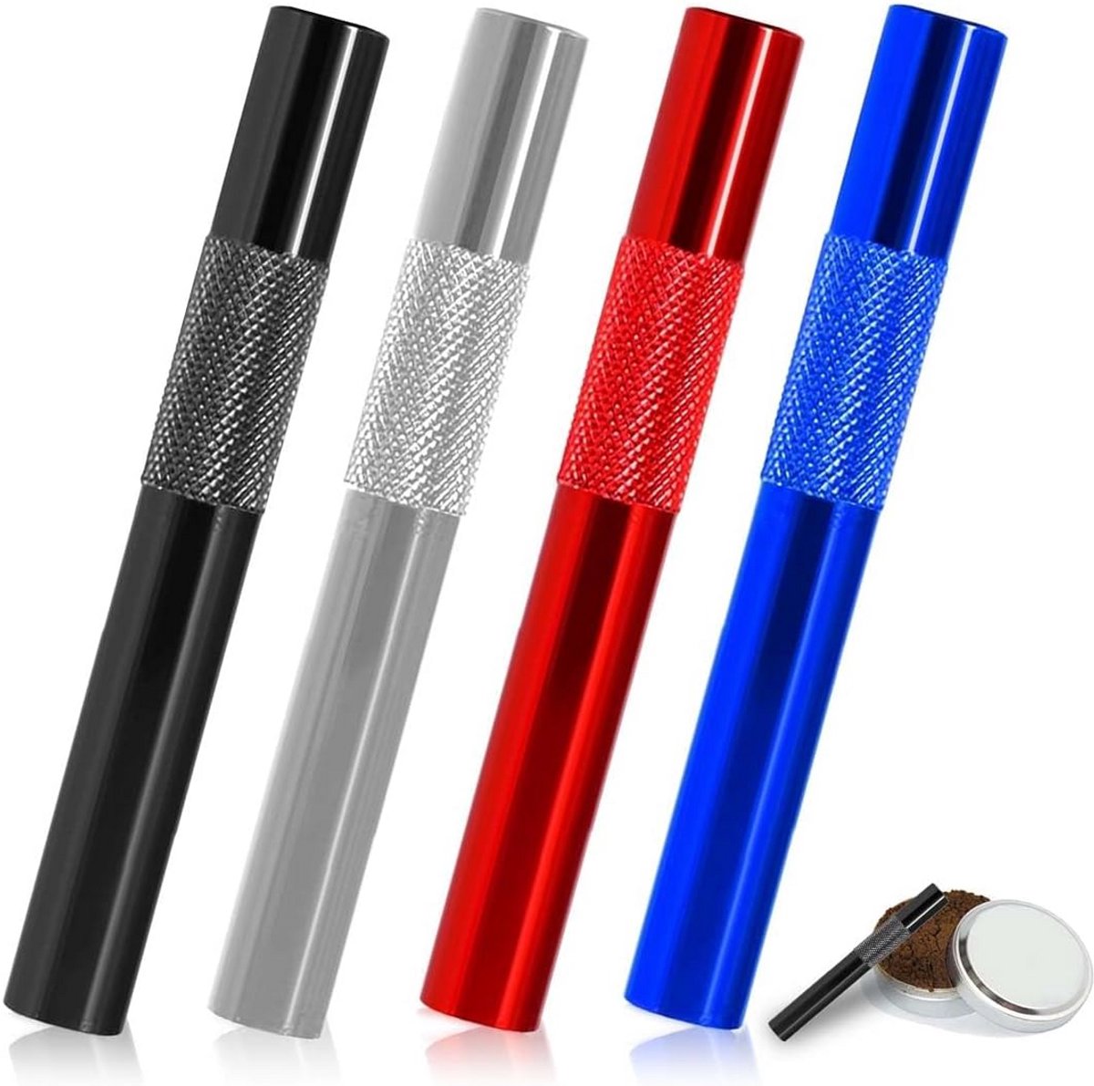 Set van 4 Herbruikbare Metalen Rietjes - Draagbaar & Compact - Diverse Kleuren